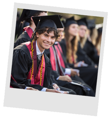 Smiling student graduate at commencement