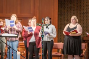 A Cappella Choir members perform in Grace Chapel