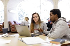 Students collaborating in the learning commons