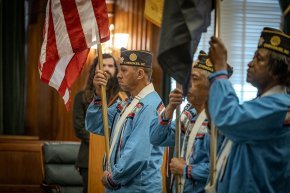 Cherokee VFW color guard at VTC graduation