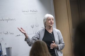 Marsha Fanning instructing a class in 2023