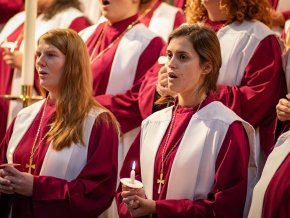 Students singing in the choir