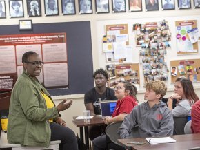 Professor and students in the classroom