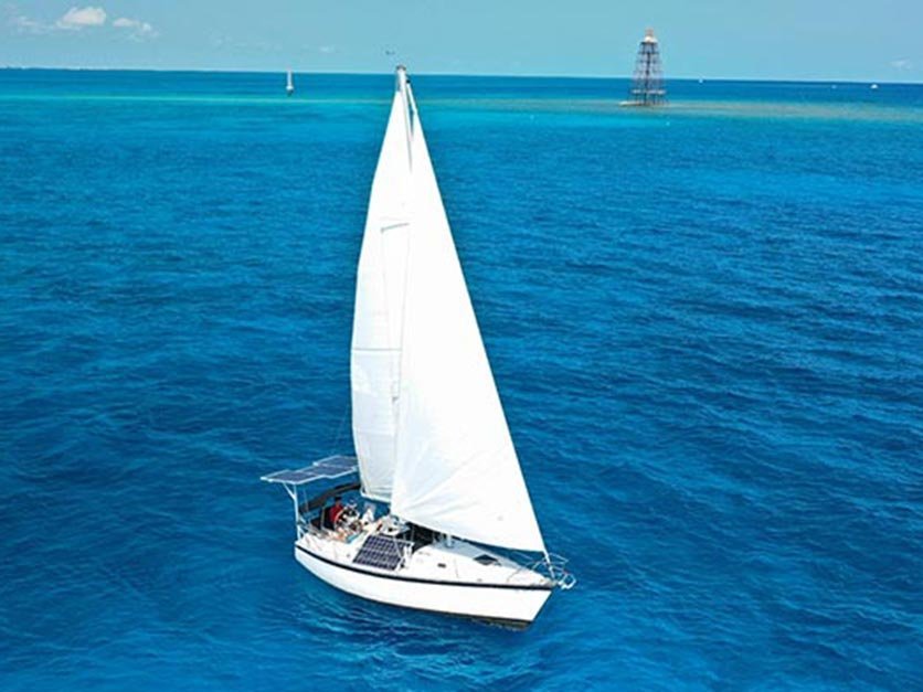 A solar-powered sailboat